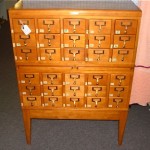 vintage maple library card catalog