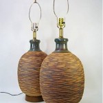 vintage midcentury bob kinzie for affiliated craftsmen studio pottery lamps