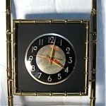 vintage midcentury brass plated bamboo wall clock
