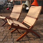 vintage midcentury pair danish modern rope chairs