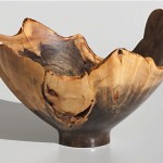 vintage midcentury spalted buckeye burl bowl