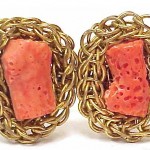 vintage miriam haskell coral earrings