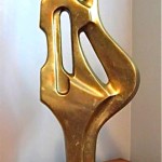 vintage modernist abstract brass sculpture