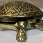 vintge brass turtle hotel desk ringer