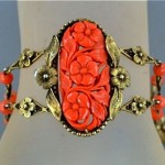 antique carved coral bracelet