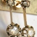 antique victorian 18k .25ct rose diamond earrings