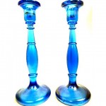 vintage 1920s fenton glass candlesticks