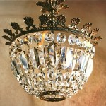 vintage 1940s italian crystal basket chandelier