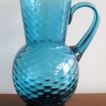 vintage 1950s italian textured glass pitcher