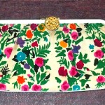 vintage 1950s magid floral velvet clutch