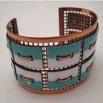 vintage 1950s renoir matisse copper aqua bracelet