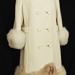 vintage 1960s blue fox trim boucle wool coat