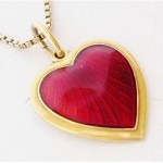 vintage 1970s david andersen enamel heart necklace