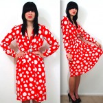 vintage 1970s lilli ann polka dot dress