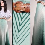 vintage 1970s ombre chevron maxi skirt