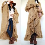 vintage 1970s wool fringe vest coat