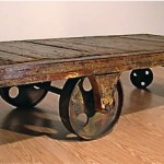 vintage c. 1900 industrial factory cart table