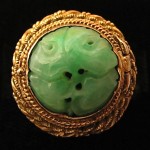 vintage chinese jadeite ring with hidden buddha