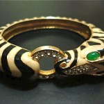 vintage ciner enamel zebra bracelet