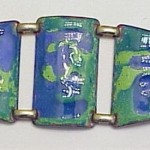 vintage enamel on copper bracelet