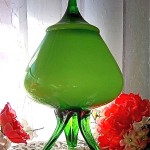 vintage italian art glass apothecary candy jar