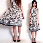 vintage midcentury daisy print dress