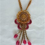 vintage miriam haskell art glass pendant necklace