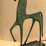 vintage modern bronze etruscan horse