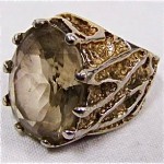 vintage panetta modernist sterling and crystal ring