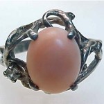 vintage sterling and coral ring