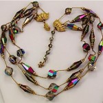 vintage vendome faceted glass bead necklace