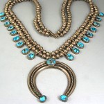 antique navajo turquoise squash blossom necklace