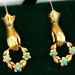 victorian 15k gold turquoise earrings 1880s