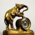 vintage art nouveau o. ruffony french circus elephant sculpture clock