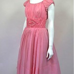 vintage 1950s beaded chiffon party dress