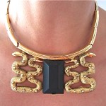 vintage 1970s lanvin double snake necklace