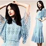 vintage 60s-70 crochet knit dress
