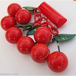 vintage bakelite cherries brooch