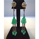 vintage faux jade dangling earrings
