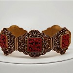 vintage filigree cinnabar bracelet
