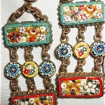 vintage italian micro mosaic dangle earrings