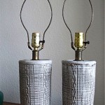 vintage midcentury pair nancy wickham studio pottery lamps with labels