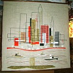 vintage midcentury tapestry wall hanging