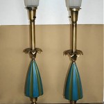 vintage pair art deco table lamps