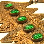 vintge brass moroccan cabochon necklace