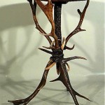 antique c. 1880s german antler tusk side table