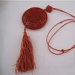 antique chinese cinnabar necklace