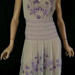 vintage 1920s-30s hungarian sheer cotton organdy hand embroidered dress