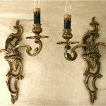 vintage 1920s pair brass french sconces