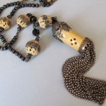 vintage 1930s carved bone sautoir flapper necklace